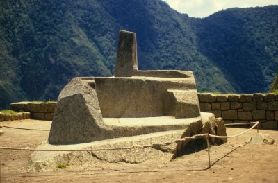 Machu Picch. Inti Huatana (Sun stone), used for arstronomic calculations.