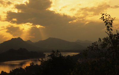 Luang Prabang. Sunset on the Mekong River.