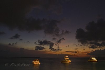 dive boats at night
