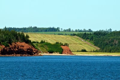 PEI field and beach from the ferry