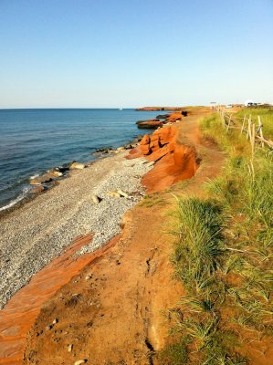 coast at l'Anse de la Facterie, northwest of Île du Cap aux Meules