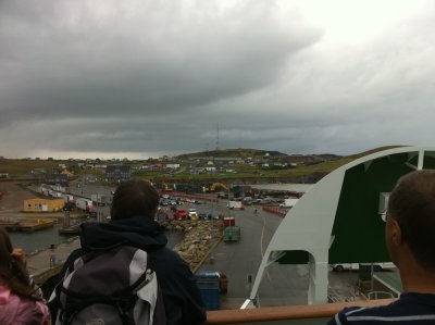 Leaving Cap-aux-Meules on a rainy day