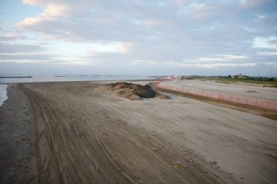 contaminated sand pile