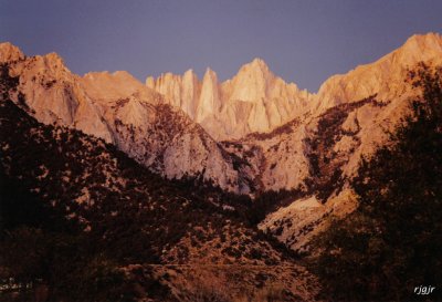 Mt. Whitney Crest wrapped in Morning Alpenglow