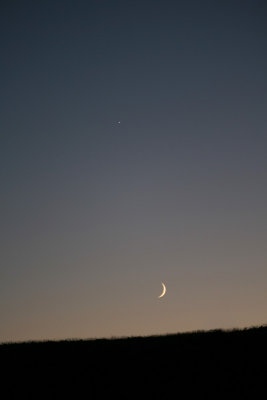 The Crescent  Moon, Venus and Ridgeline