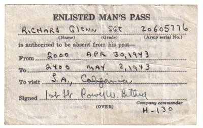 Enlisted Man's 3 Day Pass