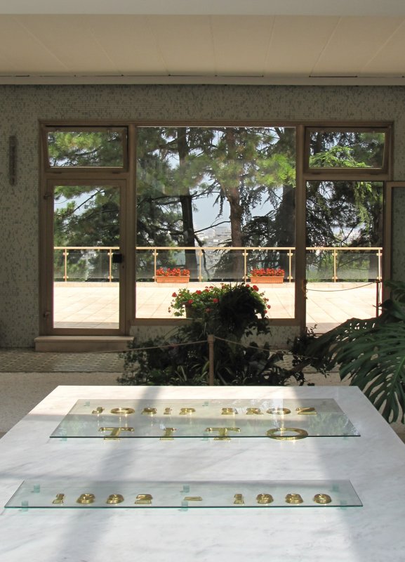 The white marble grave of Marshall Tito