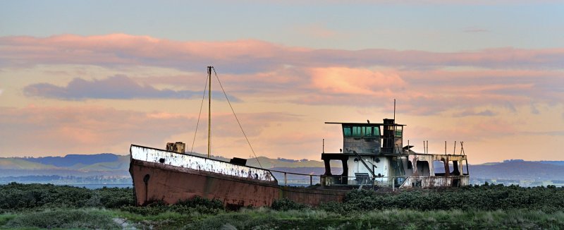 Grounded shipwreck
