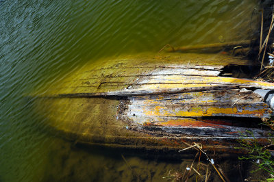 Old hull in the lake