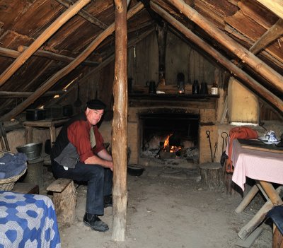 Miner in his shack