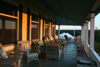 the inn's porch, late afternoon