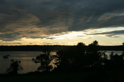 clouds clear at sunset