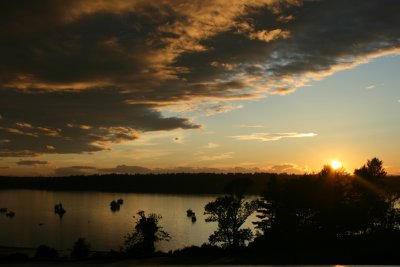 sunset on the harbor