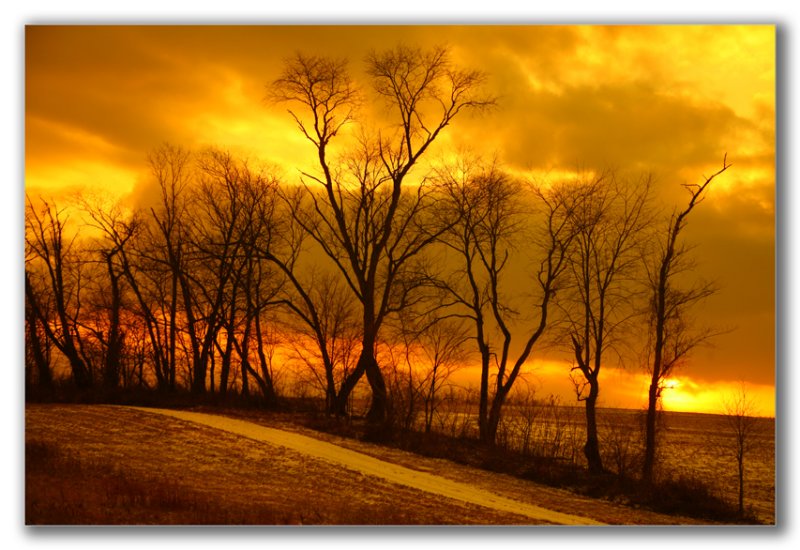 Winter sunset.