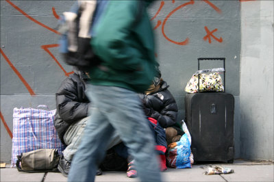 Homeless couple.