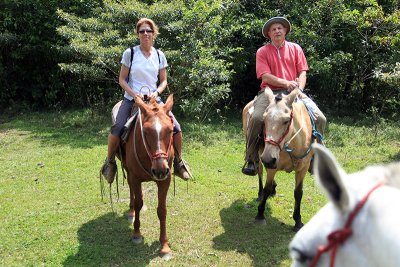 Lorri and I on our two criollo horses