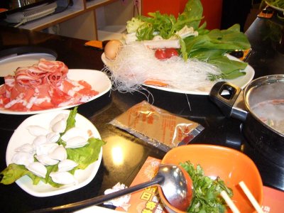Hot pot with beef and lamb etc