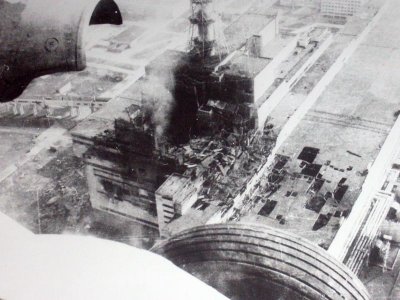 Pic of an aerial photo, Chornobyl Museum