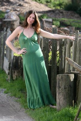 Maddie's Green Dress - Along the Fence