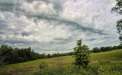 Sloping Field and Clouds