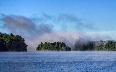Fog Rising on St Nora Lake