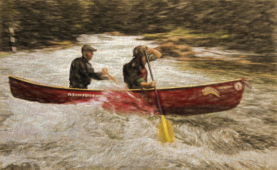 Canoeing on the Gull River Sketch 