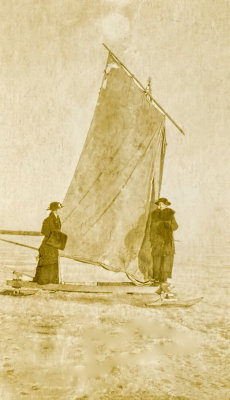 Two Ladies on an Ice Boat