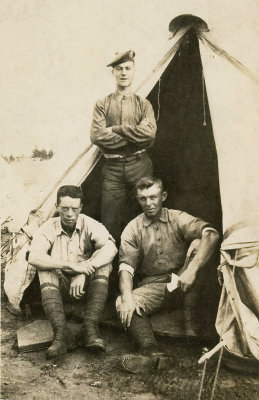 Three Soldiers in a Tent 