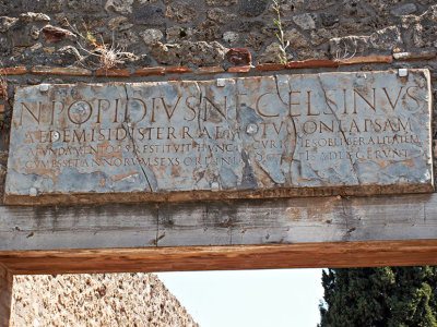 G10_0664.jpg Plaque over a doorway - Pompeii, Campania   A Santillo 2010