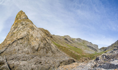 IMG_2922.jpg Looking up the valley to Paviland Cave where Red Lady of Paviland was discovered - Rhossili -  A Santillo 2009