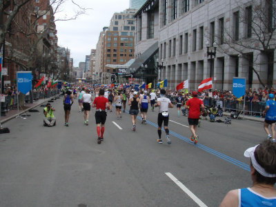 Mile 26 - On Boylston with the finish line in sight!