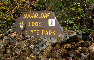 Sugarloaf Ridge Park sign closed notice