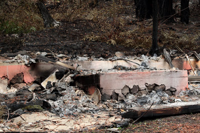 burned house ruins Adobe Canyon