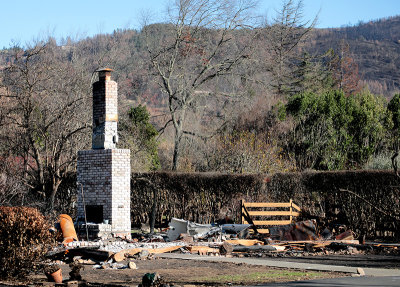 chimney burned ruins Glen Ellen