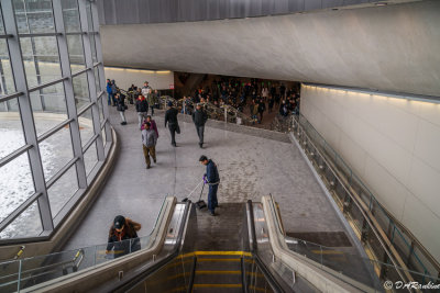 Exiting the new subway