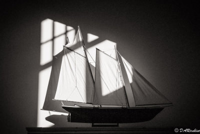 Boat on Mantel and Sunlight