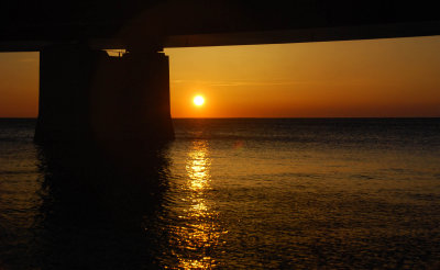 Sunset under the bridge