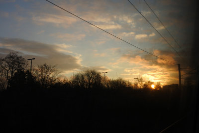 Sunrise from the moving train