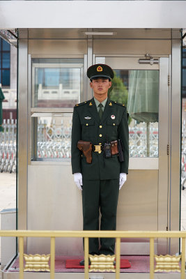 Tiananmen Square - guarding Mao's pickled corpse