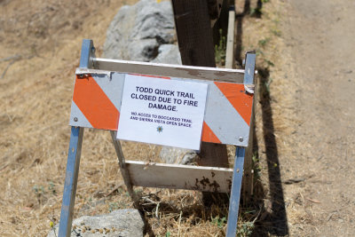 Trails closed due to fire damage