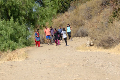 Dancing and singing girls on the trail