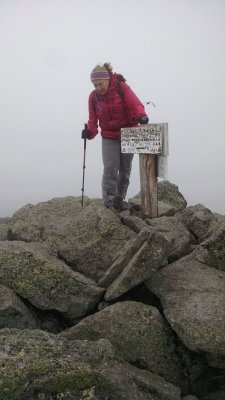Hanging on at the summit of Adams in 65 mph winds