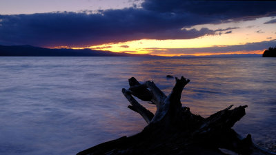 Flathead lake, sunset