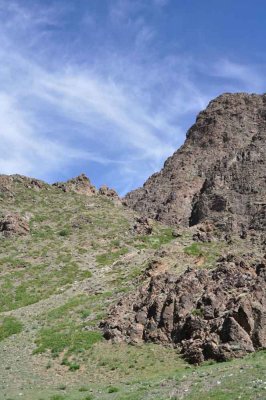 Steep sides of gorge