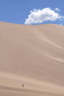 An hour walking to the dune top