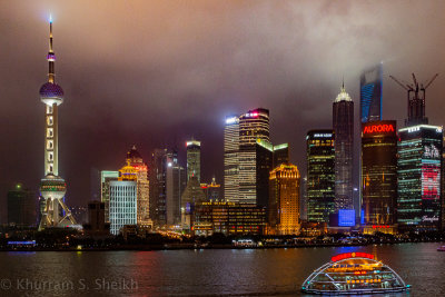 Foggy Night - The Bund - Shanghai, China - August 2012
