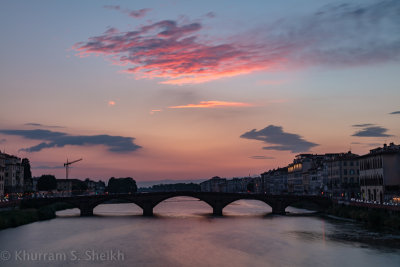 Arno River Sunset, Florence, Italy 2018