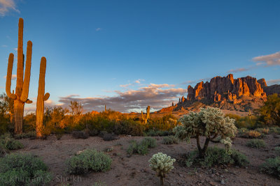Lost Dutchman State Park Sunset, Phoenix, Arizona - December 2014