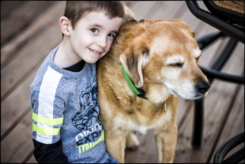 Georgia is enjoying the attention she is getting from my grandson, Ambrose