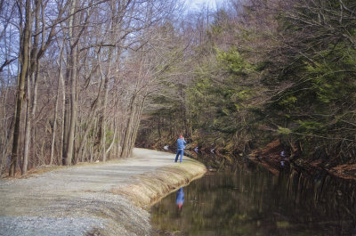 My husband getting the shot at the old preserved section of the Morris Canal in the town of Wharton, NJ